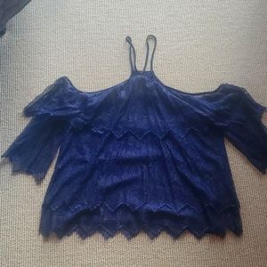 Off shoulder lace shirt
